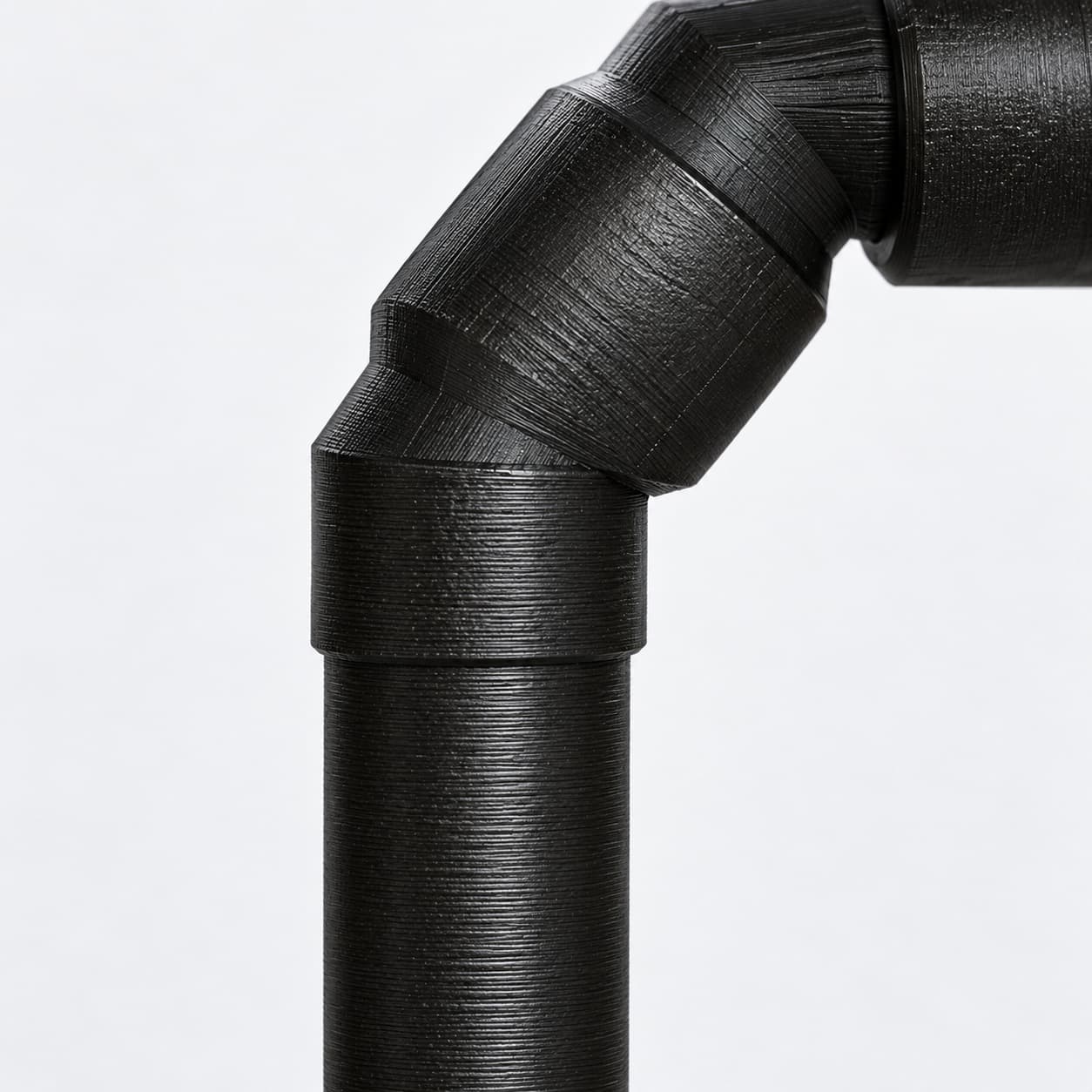 Lily Pipe Inflow Single, Eheim 12/16mm, Replacement, Black, close up of the printed surface