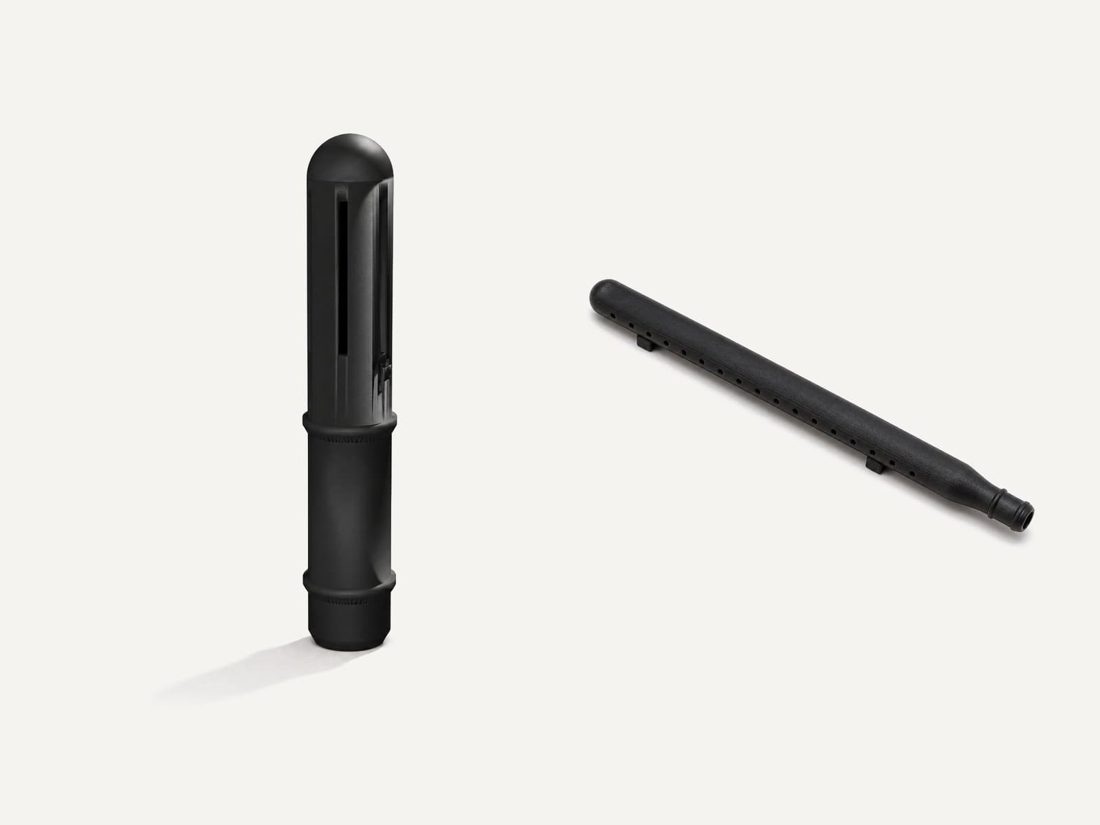 The parts of the Intake Guard and Spray Bar Kit, 12/16mm Hose, side by side, in black.
